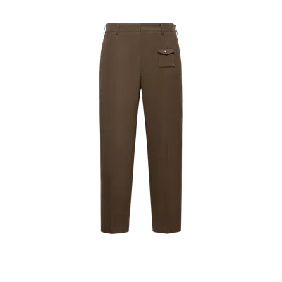 Moncler Pantalon En Gabardine In Brown