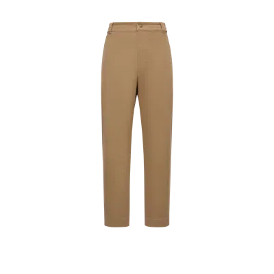 Moncler Pantalon En Gabardine De Coton In Brown