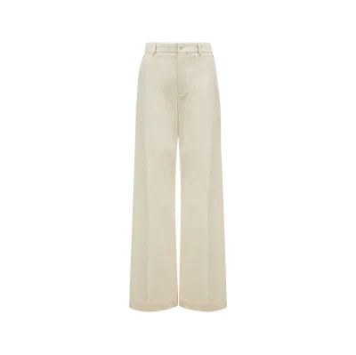 Moncler Pantalon En Gabardine De Coton In Beige