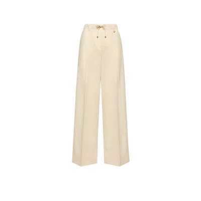 Moncler Wool Gabardine Tailored Pants In Neutral