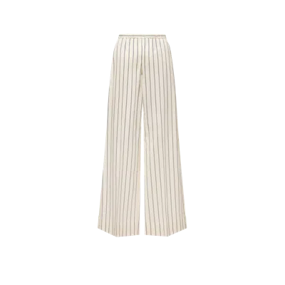 Moncler Striped Cotton  Silk Pants In White