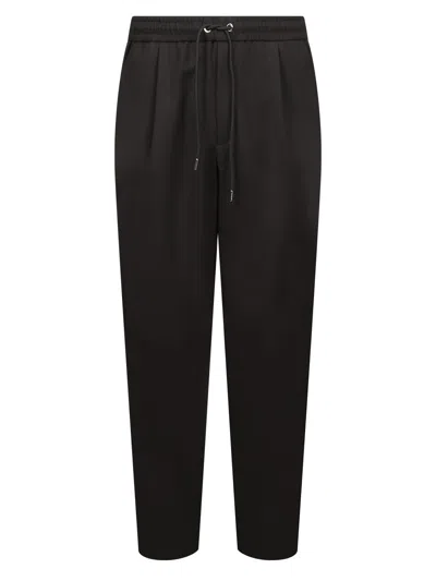 Moncler Pantaloni Velluto Nero In Black