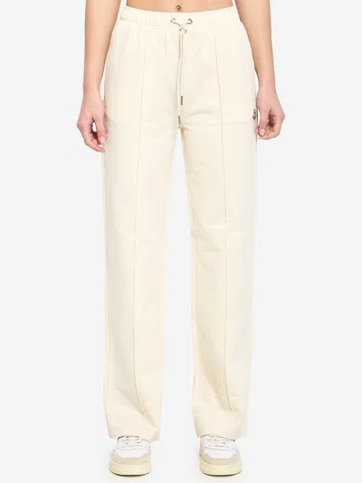 Moncler Cotton Sweatpants In Neutral