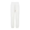 Moncler Cotton Fleece Track Pants With Elastic Cuffs In White