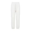 Moncler Cotton Fleece Track Pants With Elastic Cuffs In White