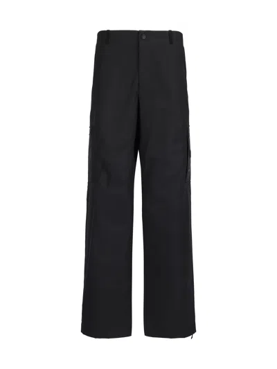 Moncler Adjustable Hem Drawstring Waistband Trousers In Black