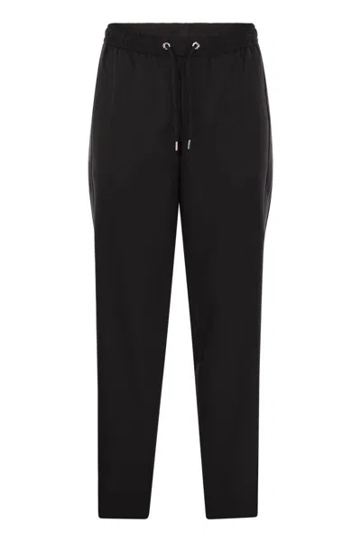 Moncler Straight-leg Gabardine Track Trousers In Schwarz
