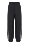 Moncler Twill Cotton Bush Trousers With Side Stripes In Black