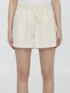 Moncler Off-white Drawstring Shorts In White