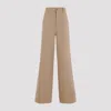 Moncler Brand-tab Patch-pocket Wide-leg Mid-rise Stretch-cotton Trousers In B Beige