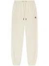 Moncler Logo Patch Drawstring Sweatpants In Beige