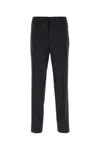 Moncler Midnight Blue Stretch Wool Blend Pant In Black