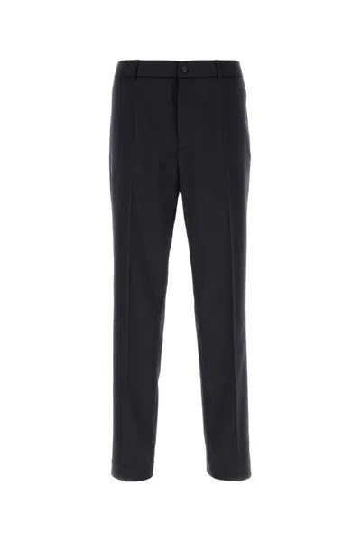 Moncler Midnight Blue Stretch Wool Blend Pant In Black