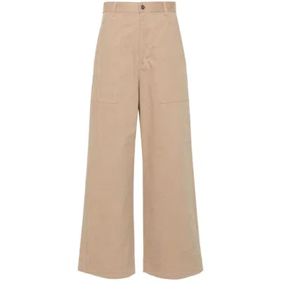 Moncler Gabardine Trousers In Neutral