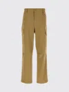 Moncler Beige Solid Cargos Trouser In Brown