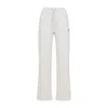 Moncler Straight Leg Sweat Trousers Side Pockets In White