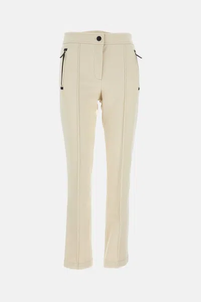Moncler High-waisted Ski Pants Trousers Beige In Neutral