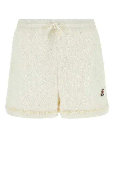 Moncler Ivory Tweed Shorts In White