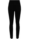 Moncler Grenoble Black Leggings With Zipped Pocket In Stretch Polyamide Woman In Black