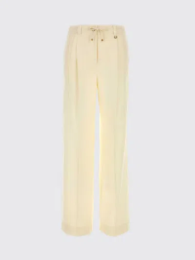 Moncler Drawstring Straight-leg Wool Trousers In Neutral