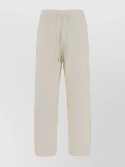 Moncler Pants Wool Adjustable Waistband In White