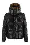 Moncler Parana Glossy Hooded Short Down Jacket Clothing In Black