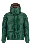 Moncler Parana Glossy Hooded Short Down Jacket Clothing In Green
