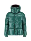 Moncler Parana Glossy Hooded Short Down Jacket Clothing In Green