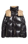 Moncler Parana Down Puffer Jacket With Removable Hood In Black/black