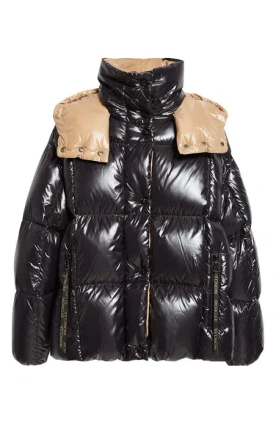 Moncler Parana Down Puffer Jacket With Removable Hood In Black