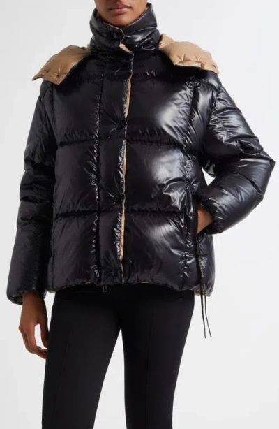 Moncler Parana Down Puffer Jacket With Removable Hood In Blue