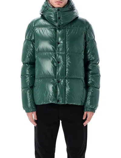 Moncler Parana Glossy Hooded Short Down Jacket Clothing In Green