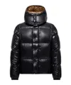 Moncler Parana Glossy Hooded Short Down Jacket Clothing In Black