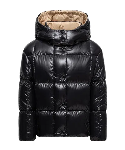 Moncler Parana Hooded Down Jacket In Black
