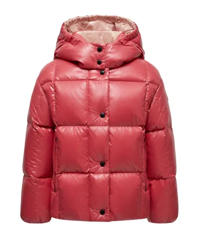 Moncler Parana Hooded Down Jacket In Red