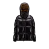 Moncler Parana Hooded Short Down Jacket Black In Black