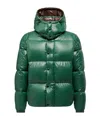 Moncler Parana Glossy Hooded Short Down Jacket Clothing In Green