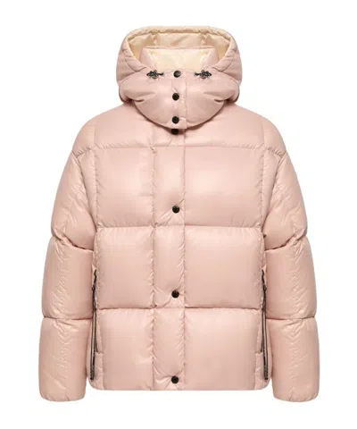 Moncler Parana Hooded Short Down Jacket In Pink