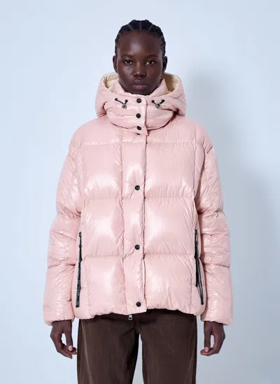 Moncler Parana Hooded Short Down Jacket In Pink