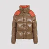 Moncler Parana Hooded Cropped Down Jacket In Brown