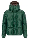 Moncler Parana Glossy Hooded Short Down Jacket Clothing In Green