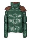 Moncler Parana Glossy Hooded Short Down Jacket Clothing In Green
