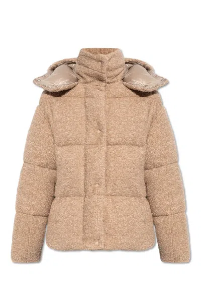Moncler Women's Mini Down Jacket With Adjustable Hood In Beige