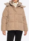 Moncler Paranas Short Down Jacket In Beige