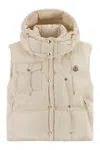 Moncler Pario - Padded Vest With Hood In Neutral