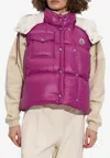 Moncler Pario Hooded Down Gilet In Pink