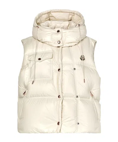 Moncler Pario Sleeveless Down Jacket In White