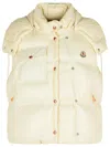 Moncler 'pario' White Polyamide Vest In Yellow