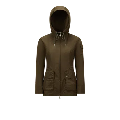 MONCLER LEANDRO HOODED PARKA JACKET, WOMEN, GREEN, SIZE: 4