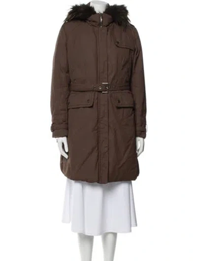 Pre-owned Moncler Parka In Brown